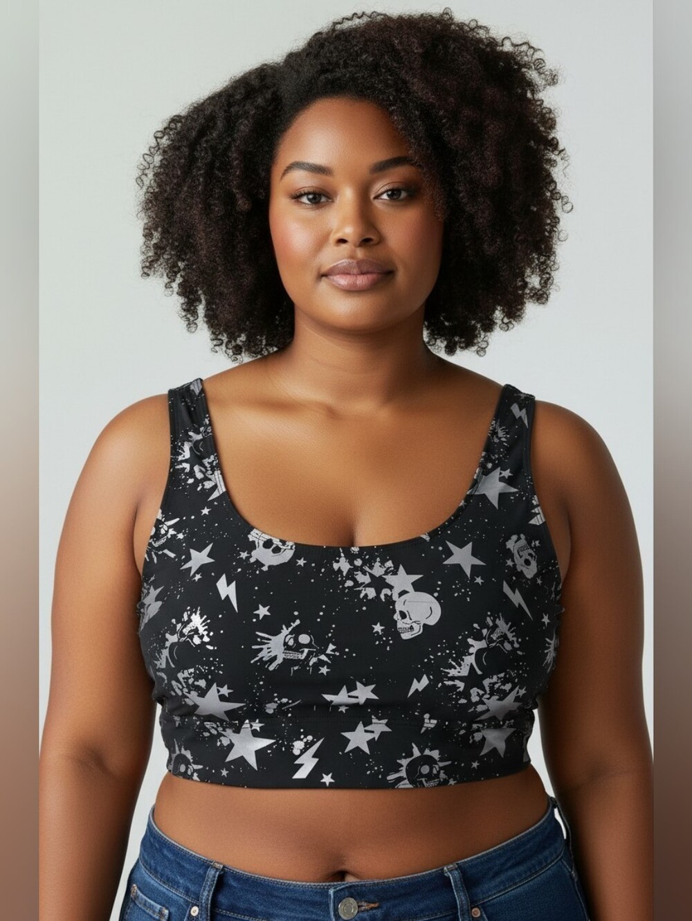 NWT Torrid Size 2 18/20 Celestial Skull Gothic Celestial Bralette Crop Top